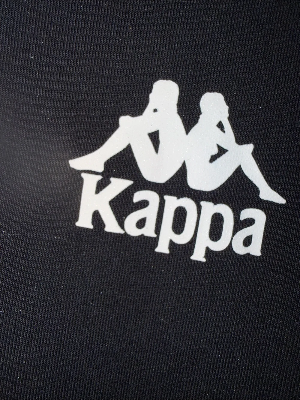 Kappa Black Long Sleeve Tee with White Logo Tape, Sz S, guc - Picture 5 of 6